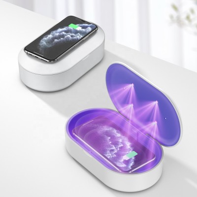 Portable domestic phone wireless charger UV sanitizer sterilizer box with CE FCC RoHS certification